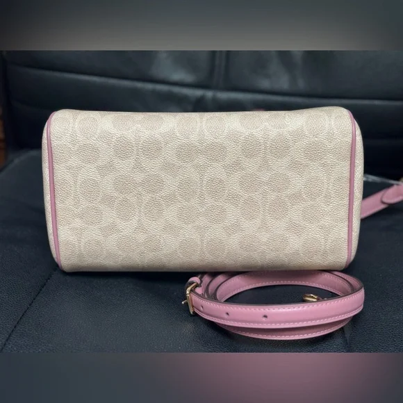 NWT Coach Rowan Satchel Bag In Signature Canvas With Heart Charm CDB21 - Picture 10 of 13